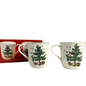 Nikko Japan Christmastime Retired 10 oz Coffee Mugs-Set of Two-Excellent!